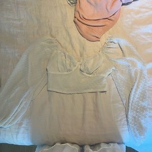 Romantic princess cropped top puff sleeves